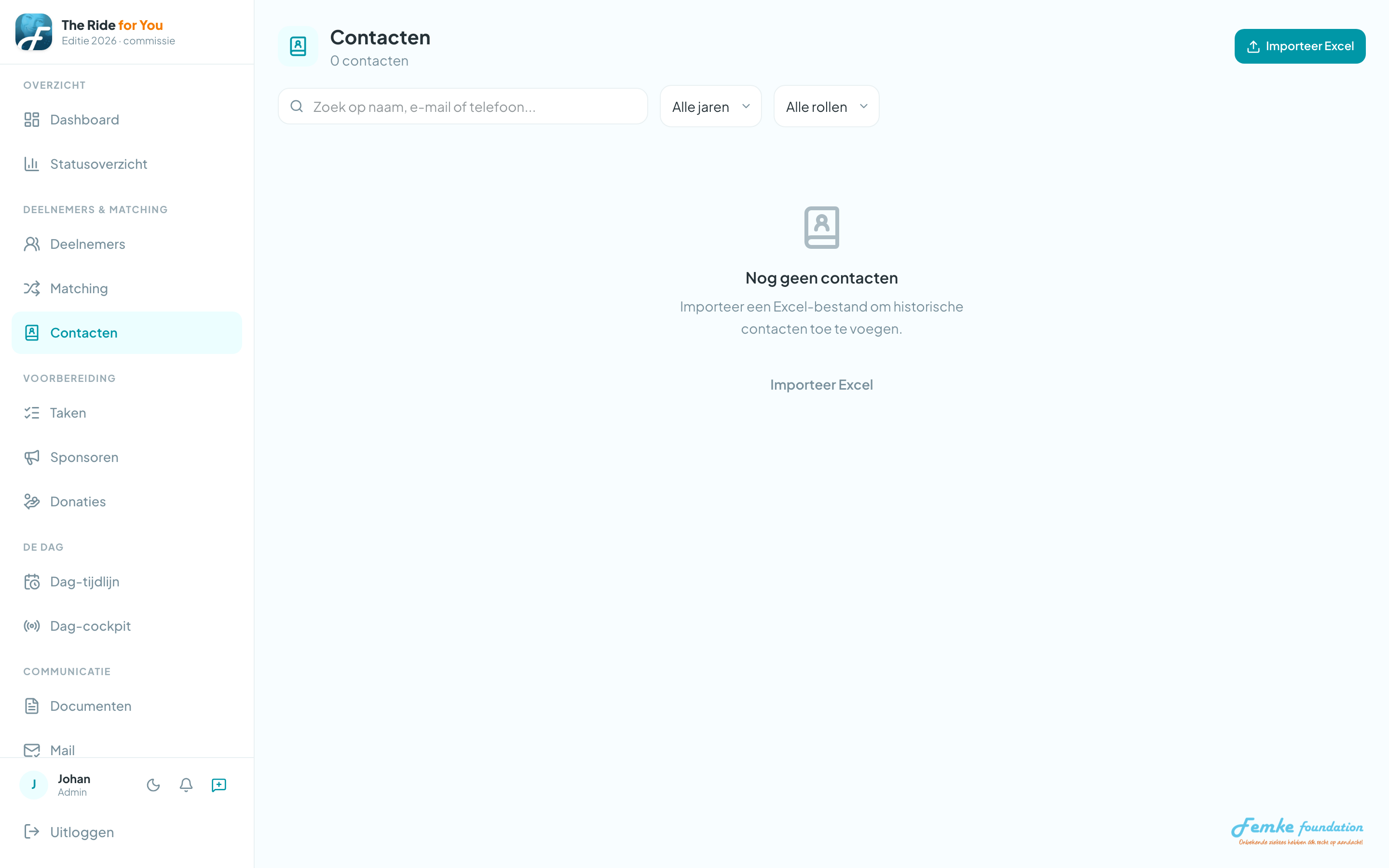 Contactenscherm met import
