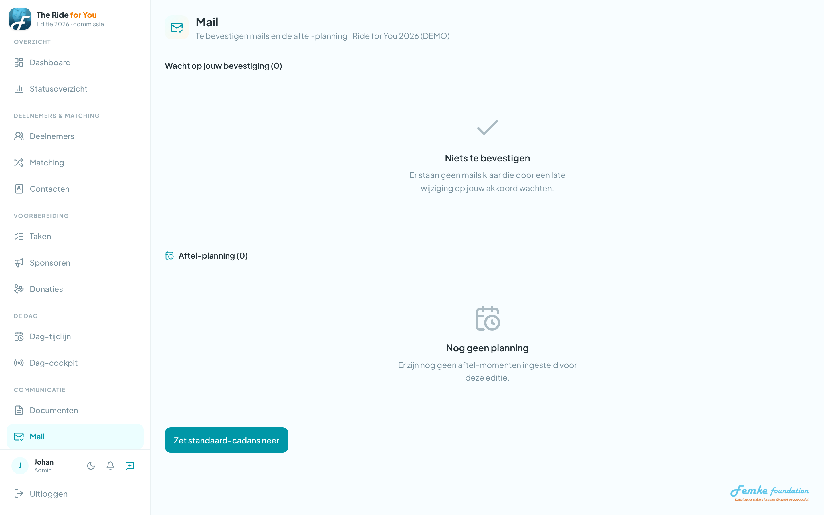 Mail-werkbank met aftel-planning